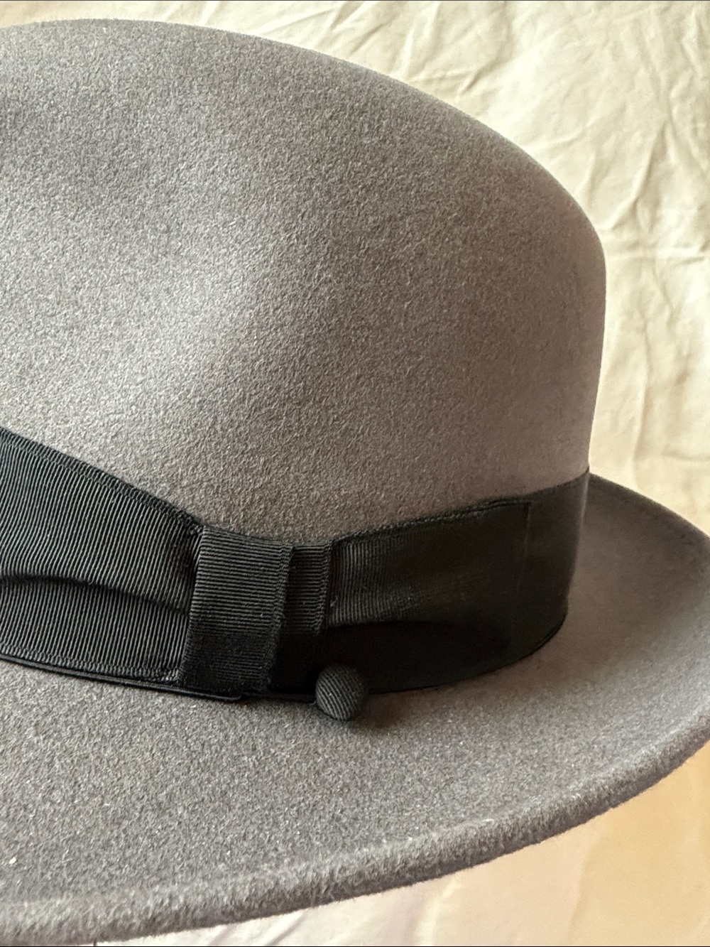 Selentino Gray Men's Felt Fedora Hat with Black Band - Picture 4 of 9